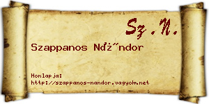 Szappanos Nándor névjegykártya